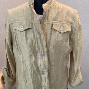 Ruby Rd. | Gold | Blouse | Buttoned top | Long sleeve | 3/4 sleeve |